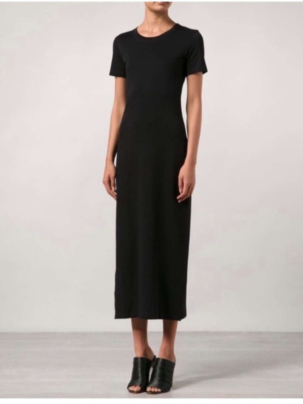 Theory cherryall t-shirt maxi dress with side slits, 100% cotton, Size Small